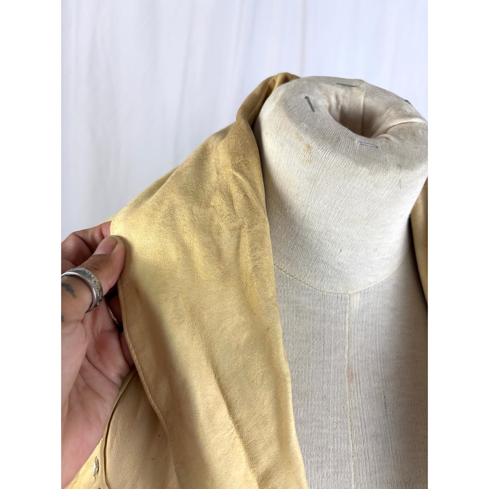 Vtg Michelle Julene Couture Leather Jacket Cowhide Western Beaded Whipstitch S - Picture 16 of 16